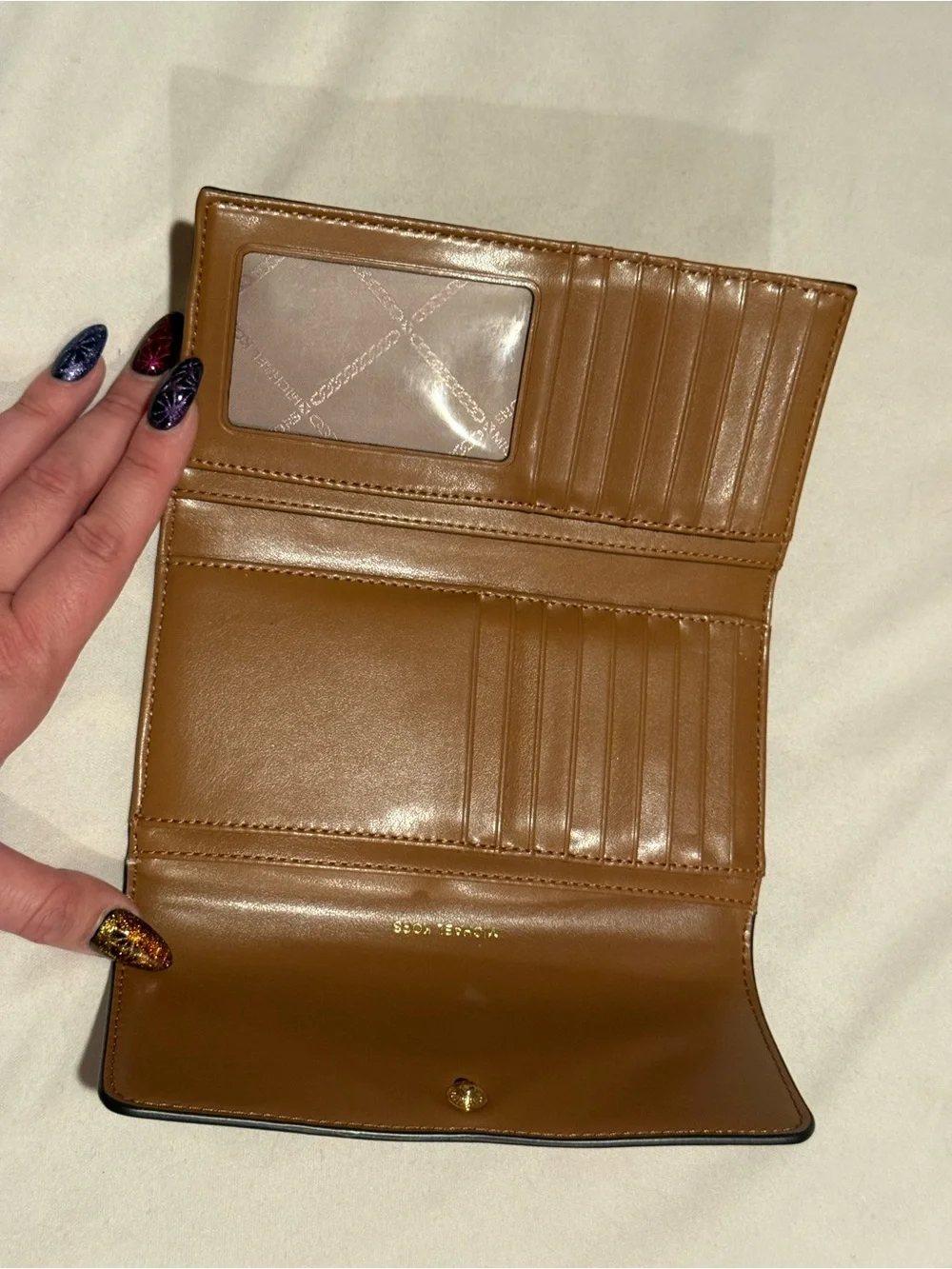 Michael Kors Brown and Cream Signature Continental Wallet